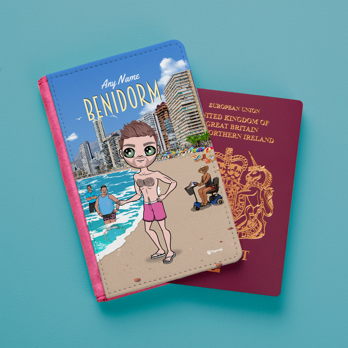 Mrcb Personalised Benidorm Passport Cover Toxic Fox 3820