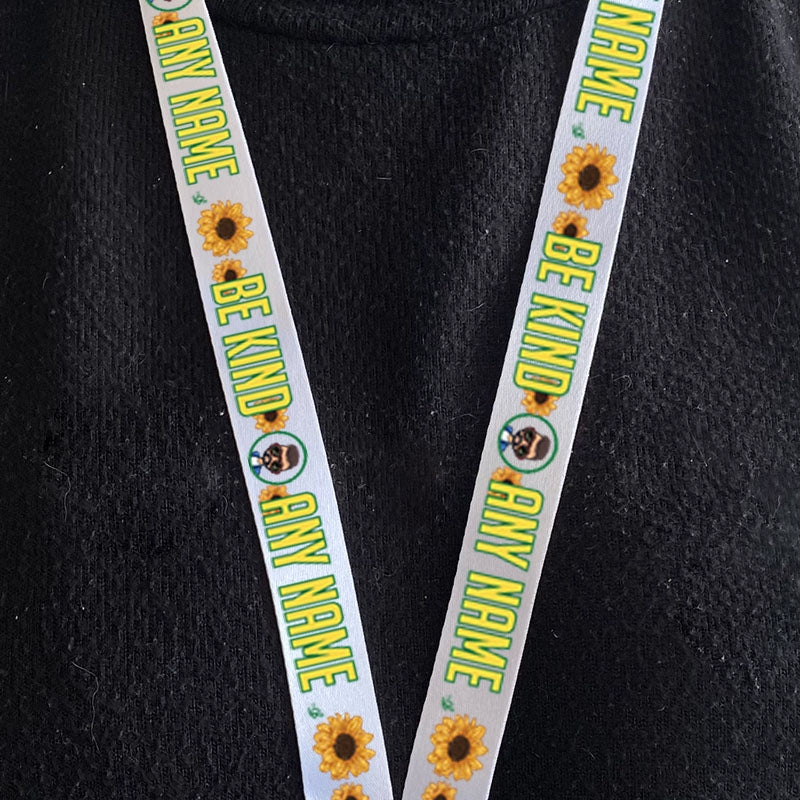 Mrcb Personalised Sunflowers Lanyard With Safety Release Toxic Fox 8977