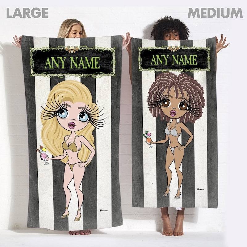 ClaireaBella Creepy White Stripes Beach Towel - Image 5