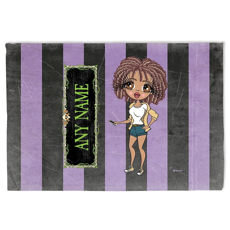 ClaireaBella Creepy Purple Stripes Fleece Blanket - Image 2