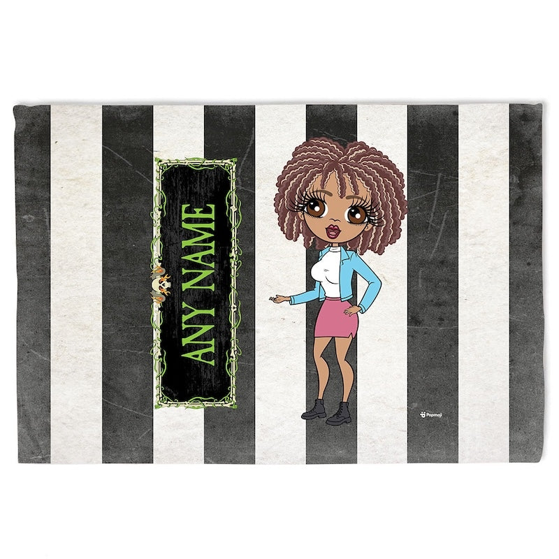 ClaireaBella Creepy White Stripes Fleece Blanket - Image 2