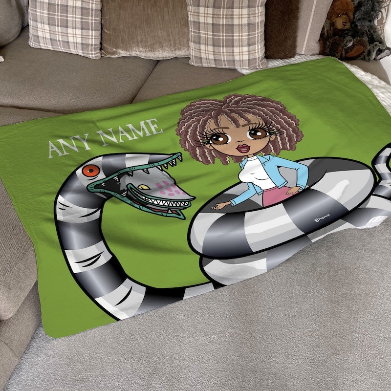 ClaireaBella Sinister Striped Snake Fleece Blanket - Image 1