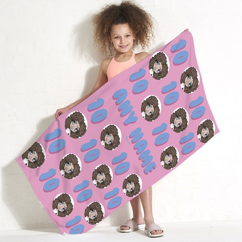 ClaireaBella Girls Personalised 10th Birthday Beach Towel - Image 5