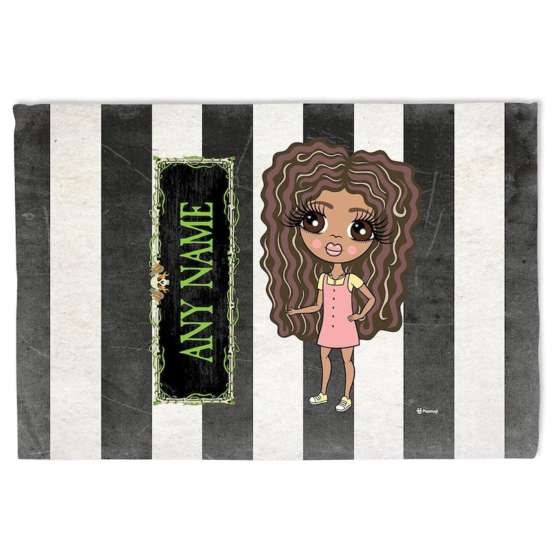 ClaireaBella Girls Creepy White Stripes Fleece Blanket - Image 6