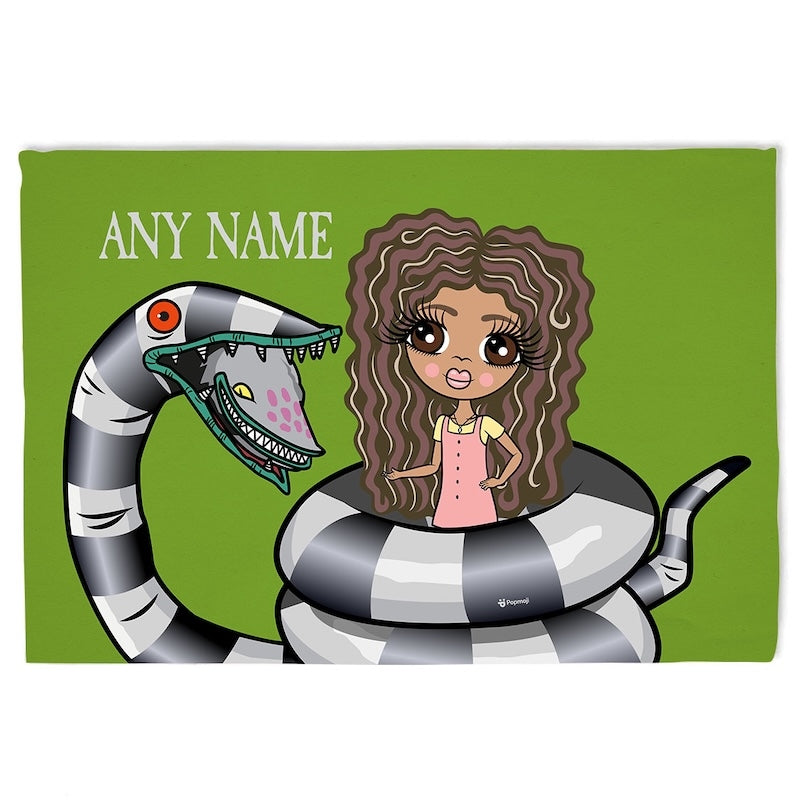 ClaireaBella Girls Sinister Striped Snake Fleece Blanket - Image 1