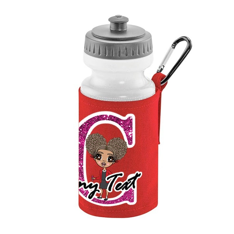 ClaireaBella Girls Personalised Glitter Initial Water Bottle And Holder - Image 7