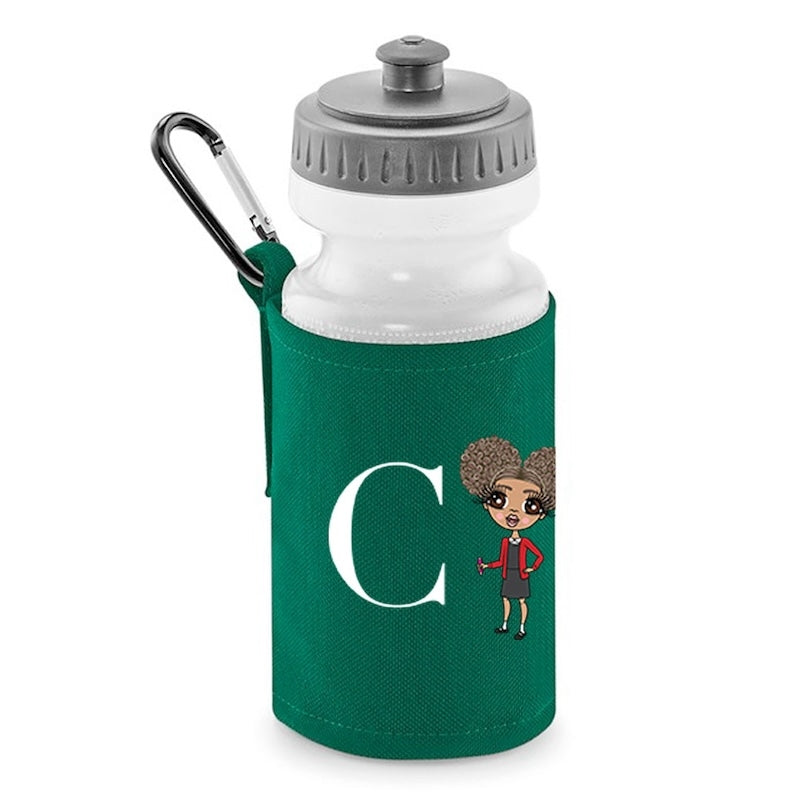 ClaireaBella Girls Personalised LUX Initial Water Bottle And Holder - Image 1