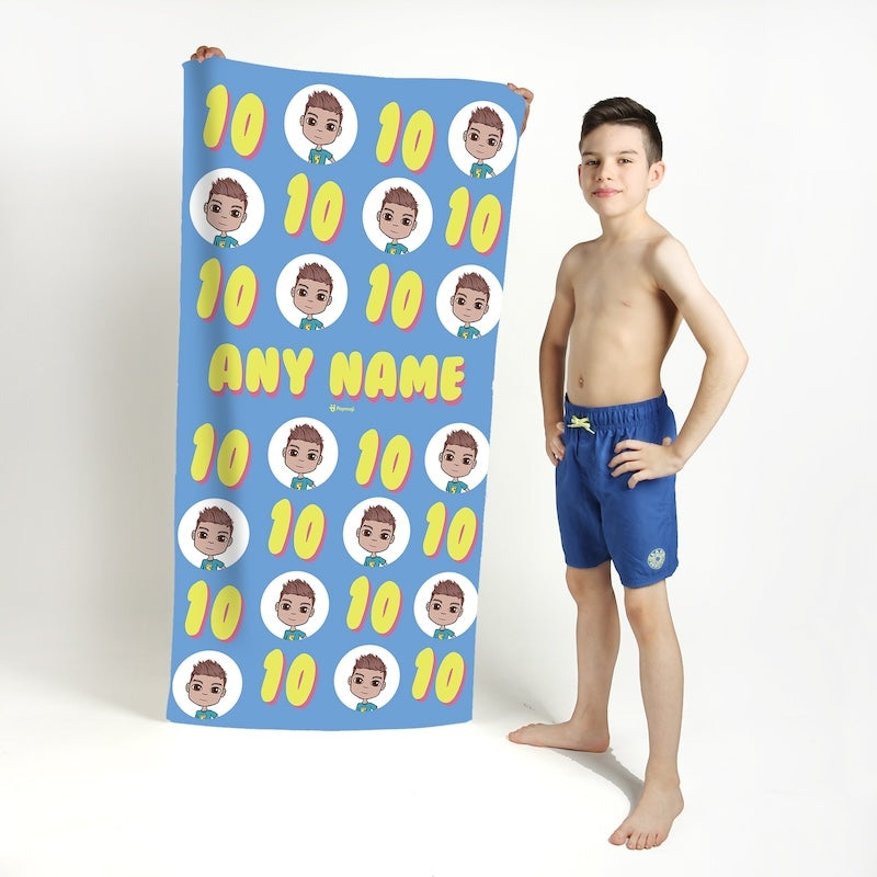 Jnr Boys Personalised 10th Birthday Beach Towel - Image 2