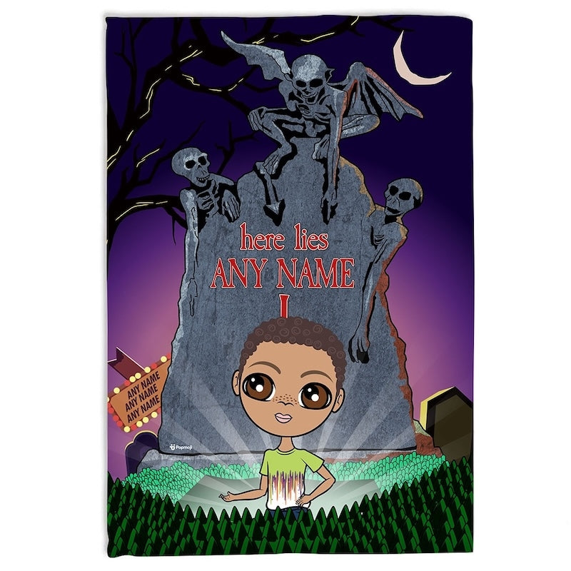 Jnr Boys Ghostly Grave Fleece Blanket - Image 1