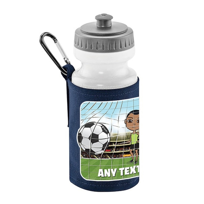 Jnr Boys Personalised Football Water Bottle And Holder - Image 1