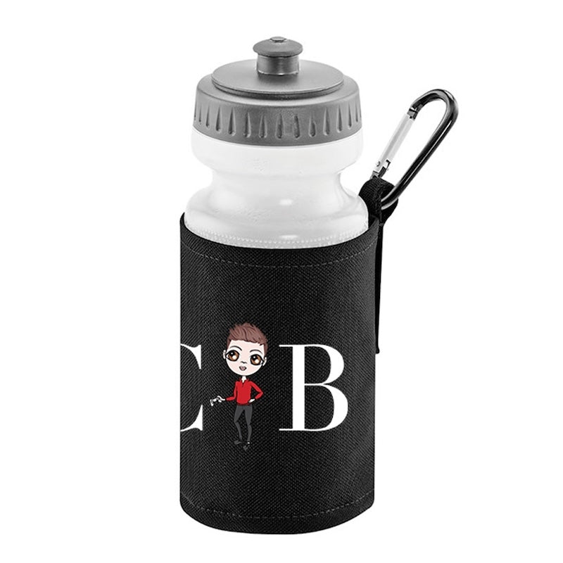 Jnr Boys Personalised LUX Initial Water Bottle And Holder - Image 1