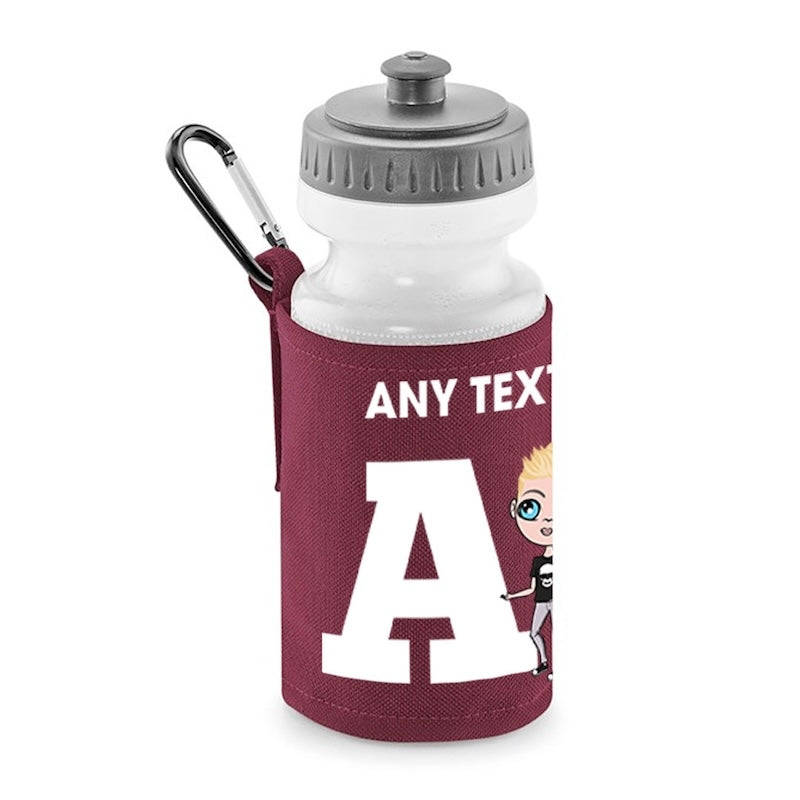 Jnr Boys Personalised One Letter Water Bottle And Holder - Image 3