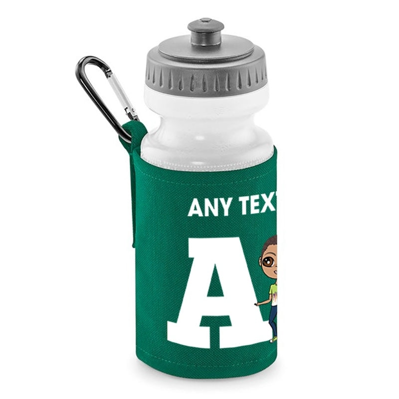 Jnr Boys Personalised One Letter Water Bottle And Holder - Image 4