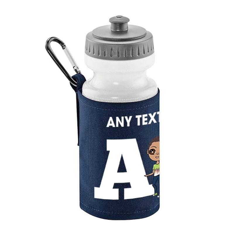 Jnr Boys Personalised One Letter Water Bottle And Holder - Image 1