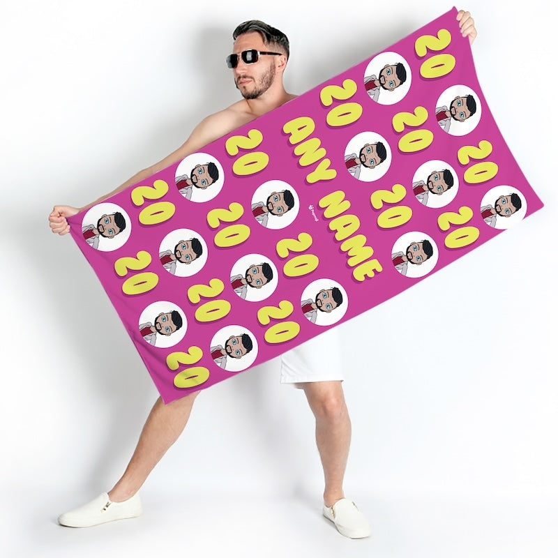 MrCB Personalised 20th Birthday Beach Towel - Image 2