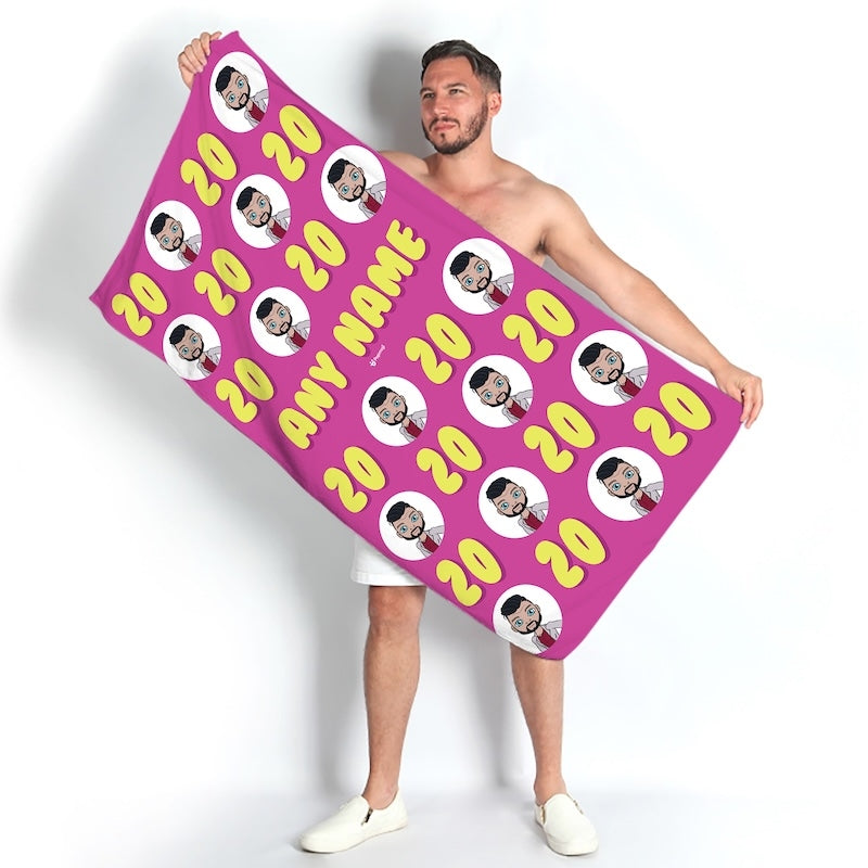 MrCB Personalised 20th Birthday Beach Towel - Image 1