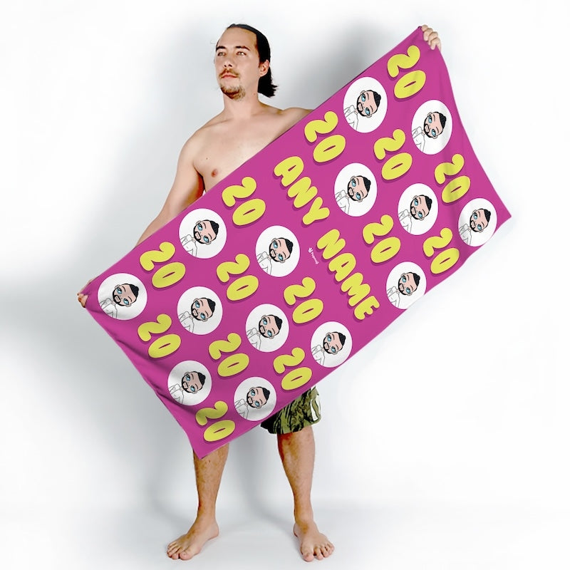 MrCB Personalised 20th Birthday Beach Towel - Image 4