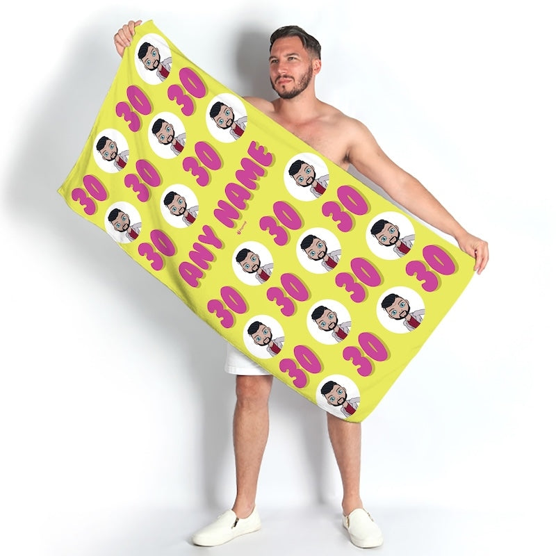 MrCB Personalised 30th Birthday Beach Towel - Image 1