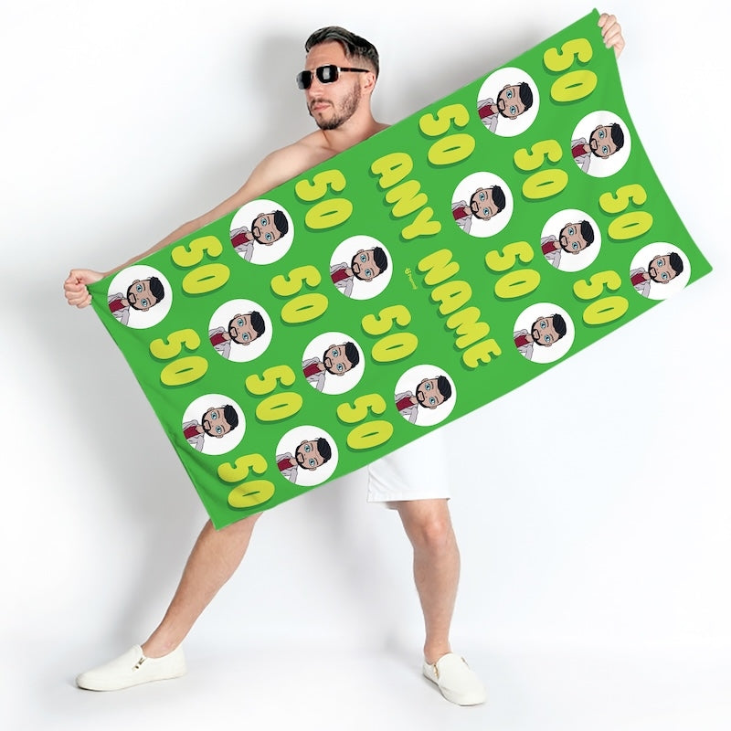 MrCB Personalised 50th Birthday Beach Towel - Image 2