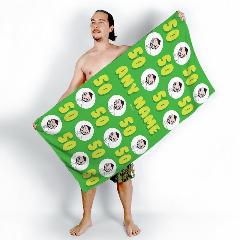 MrCB Personalised 50th Birthday Beach Towel - Image 3