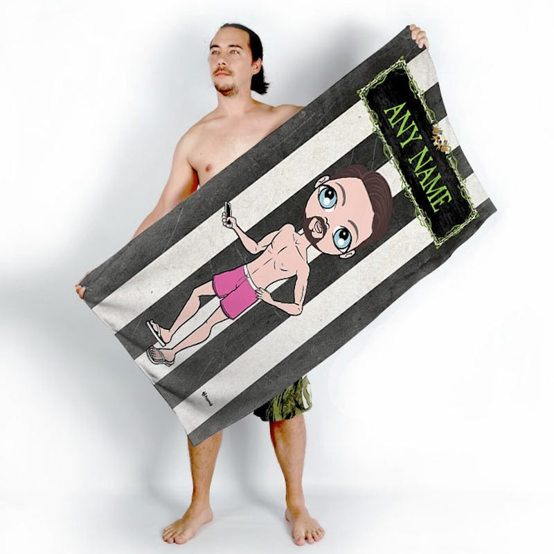 MrCB Creepy White Stripes Beach Towel - Image 2