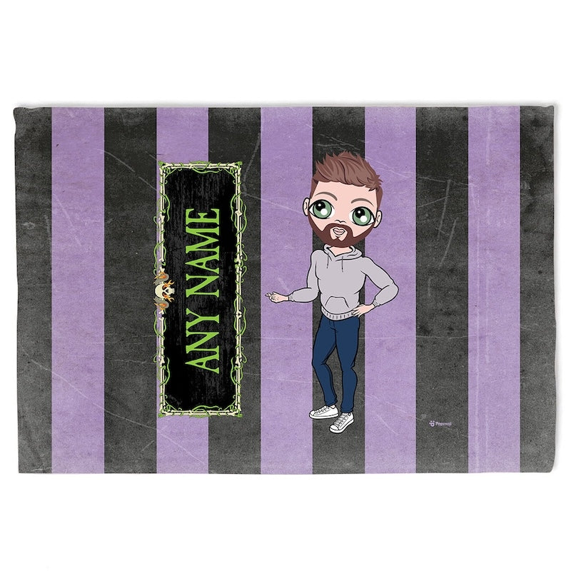 MrCB Creepy Purple Stripes Fleece Blanket - Image 2