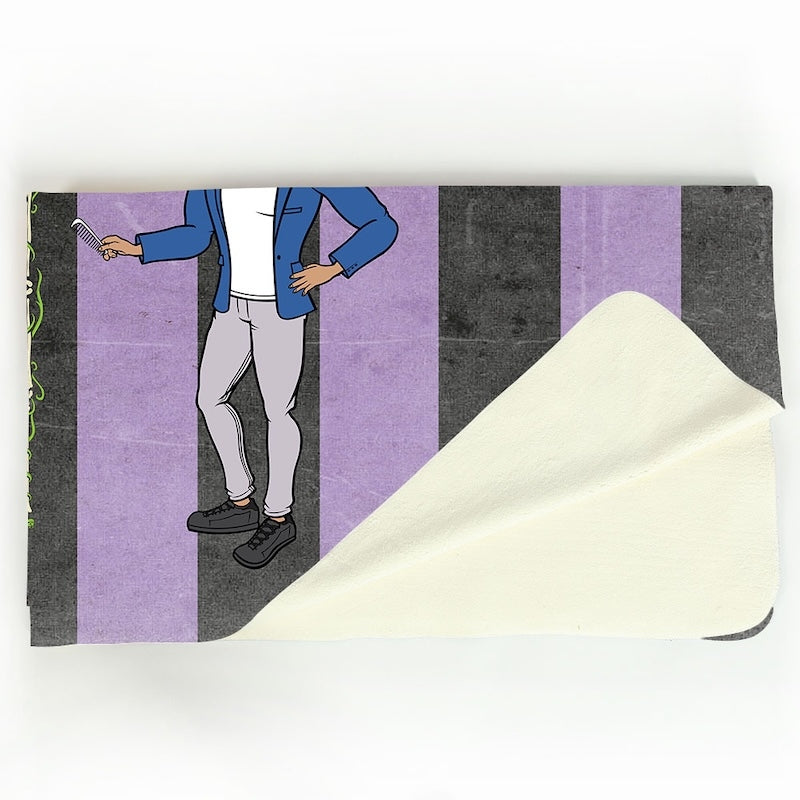 MrCB Creepy Purple Stripes Fleece Blanket - Image 3