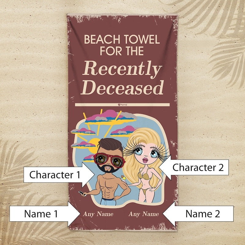 Multi Character Couples Recently Departed Beach Towel - Image 3