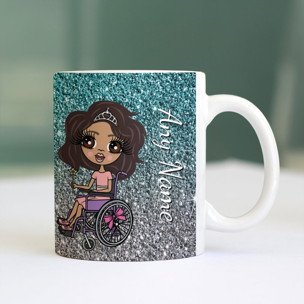 ClaireaBella Girls Wheelchair Ombre Glitter Effect Mug - Image 2