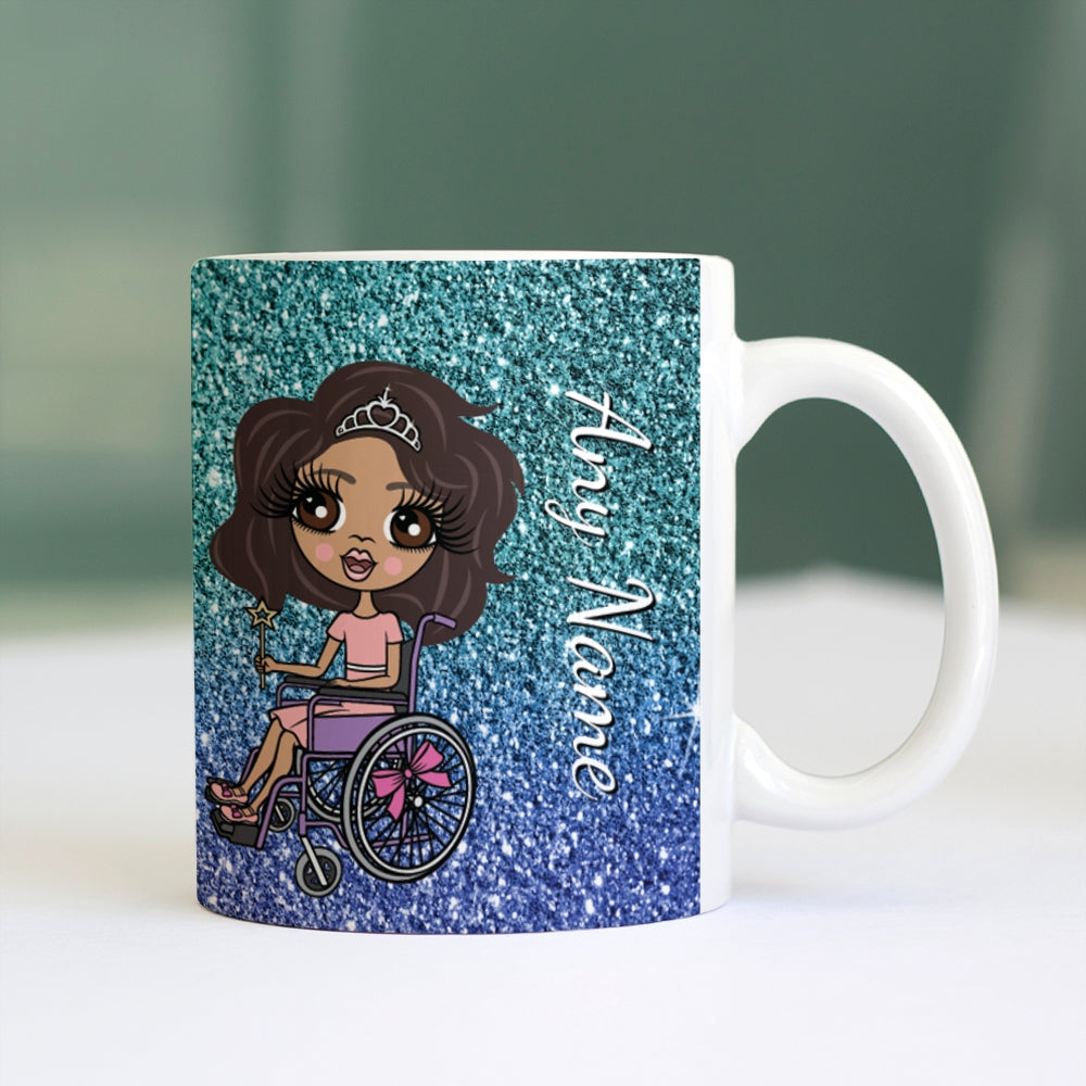 ClaireaBella Girls Wheelchair Ombre Glitter Effect Mug - Image 4