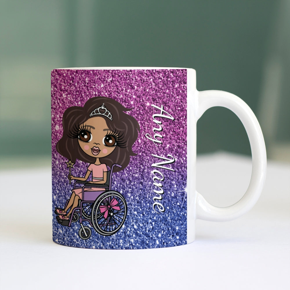 ClaireaBella Girls Wheelchair Ombre Glitter Effect Mug - Image 3