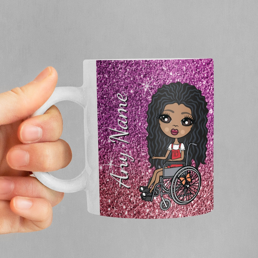 ClaireaBella Girls Wheelchair Ombre Glitter Effect Mug - Image 7