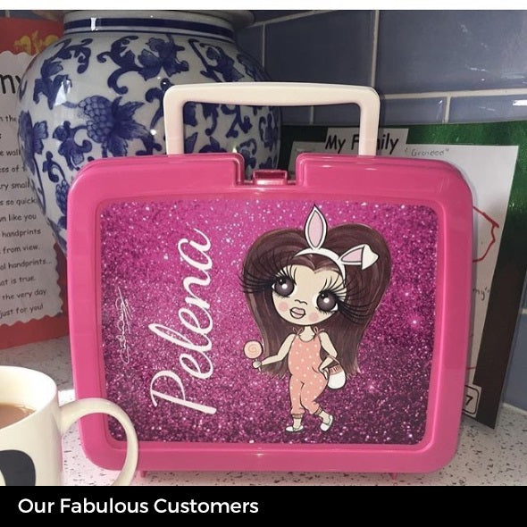 ClaireaBella Girls Glitter Effect Suitcase –