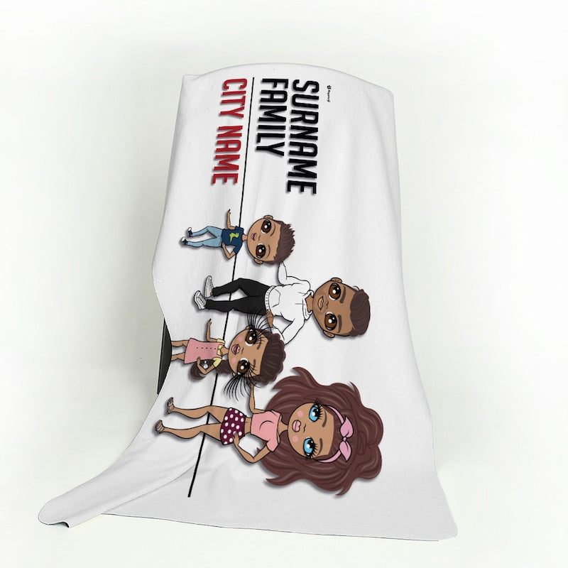 Multi Character Street Sign Family of 4 Fleece Blanket - Image 4