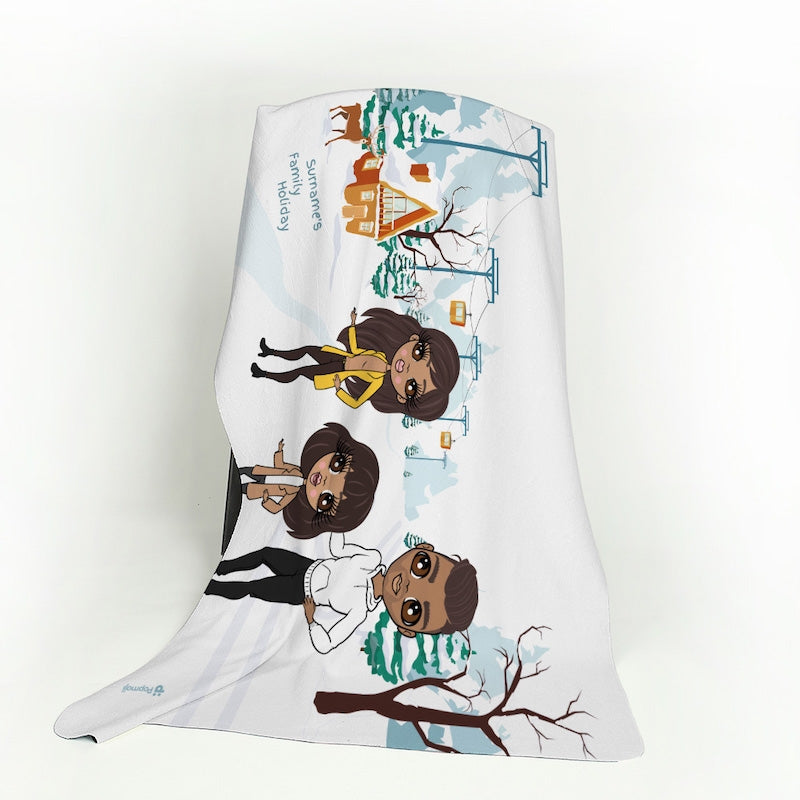 Multi Character Winter Holiday Family Of 3 Fleece Blanket - Image 6